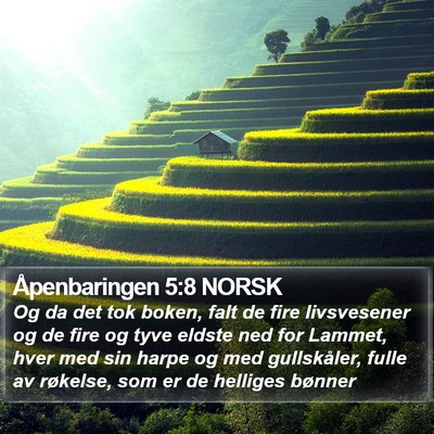 Åpenbaringen 5:8 NORSK Bible Verse Image