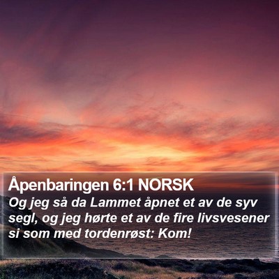Åpenbaringen 6:1 NORSK Bible Verse Image