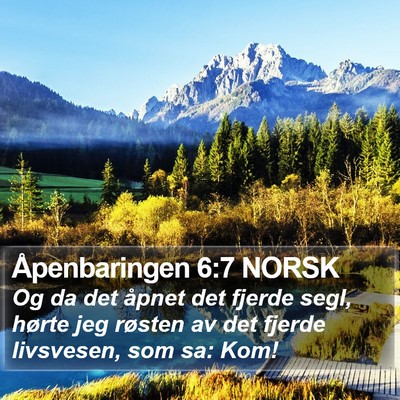 Åpenbaringen 6:7 NORSK Bible Verse Image