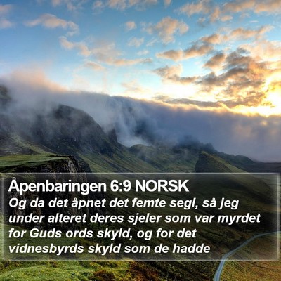 Åpenbaringen 6:9 NORSK Bible Verse Image