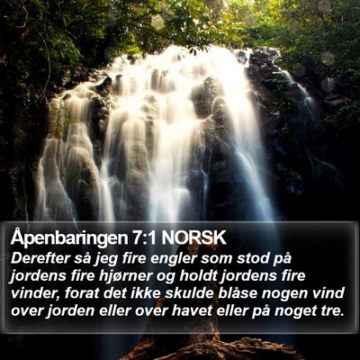 Åpenbaringen 7:1 NORSK Bible Verse Image