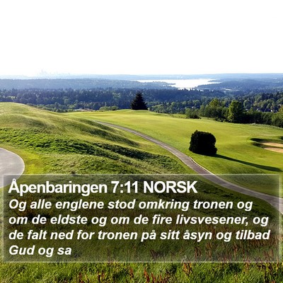 Åpenbaringen 7:11 NORSK Bible Verse Image