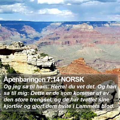 Åpenbaringen 7:14 NORSK Bible Verse Image