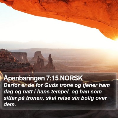 Åpenbaringen 7:15 NORSK Bible Verse Image