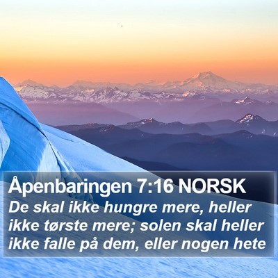 Åpenbaringen 7:16 NORSK Bible Verse Image