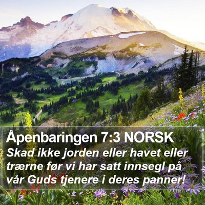 Åpenbaringen 7:3 NORSK Bible Verse Image