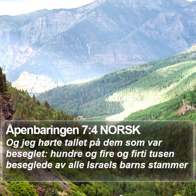 Åpenbaringen 7:4 NORSK Bible Verse Image