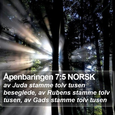 Åpenbaringen 7:5 NORSK Bible Verse Image