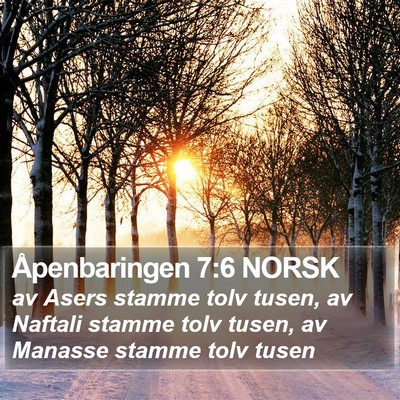 Åpenbaringen 7:6 NORSK Bible Verse Image