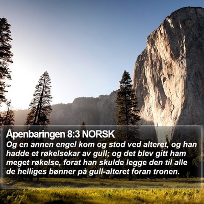 Åpenbaringen 8:3 NORSK Bible Verse Image