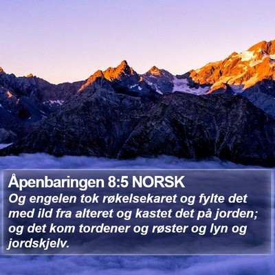 Åpenbaringen 8:5 NORSK Bible Verse Image