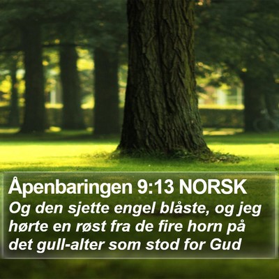 Åpenbaringen 9:13 NORSK Bible Verse Image