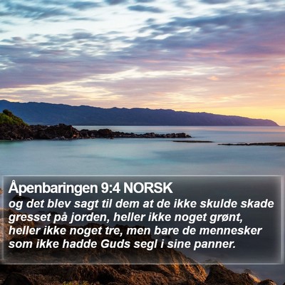 Åpenbaringen 9:4 NORSK Bible Verse Image