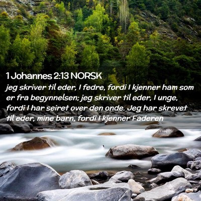 Picture 02 - 1 Johannes 2:13 NORSK - jeg skriver til eder, I fedre, fordi I kjenner - Bible Verse Picture