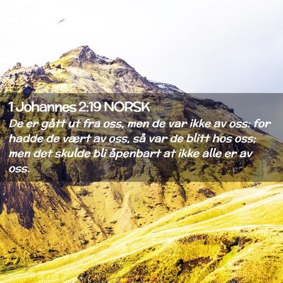 Picture 02 - 1 Johannes 2:19 NORSK - De er gått ut fra oss, men de var ikke av oss: - Bible Verse Picture