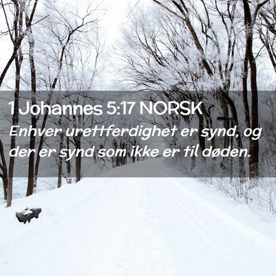 Picture 02 - 1 Johannes 5:17 NORSK - Enhver urettferdighet er synd, og der er synd som - Bible Verse Picture