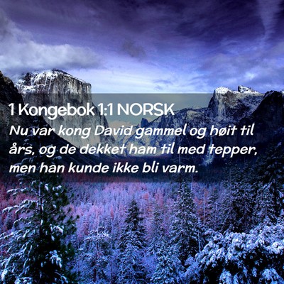 Picture 02 - 1 Kongebok 1:1 NORSK - Nu var kong David gammel og høit til års, og de - Bible Verse Picture