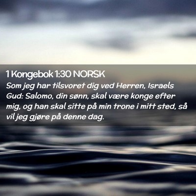 Picture 02 - 1 Kongebok 1:30 NORSK - Som jeg har tilsvoret dig ved Herren, Israels - Bible Verse Picture