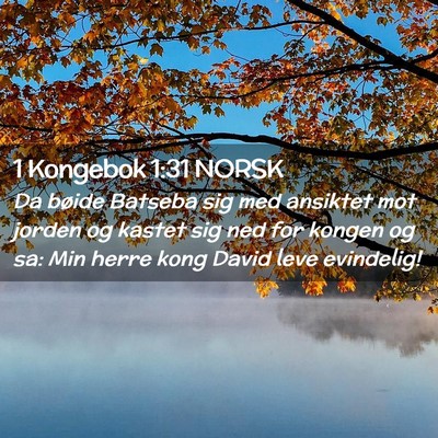 Picture 02 - 1 Kongebok 1:31 NORSK - Da bøide Batseba sig med ansiktet mot jorden og - Bible Verse Picture