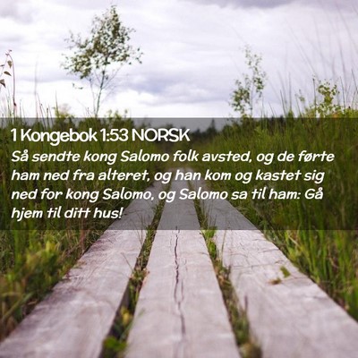 Picture 02 - 1 Kongebok 1:53 NORSK - Så sendte kong Salomo folk avsted, og de førte - Bible Verse Picture