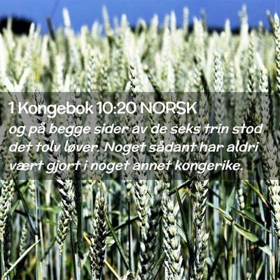 Picture 02 - 1 Kongebok 10:20 NORSK - og på begge sider av de seks trin stod det tolv - Bible Verse Picture