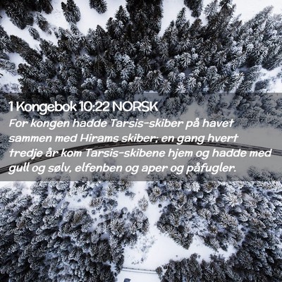 Picture 02 - 1 Kongebok 10:22 NORSK - For kongen hadde Tarsis-skiber på havet sammen - Bible Verse Picture