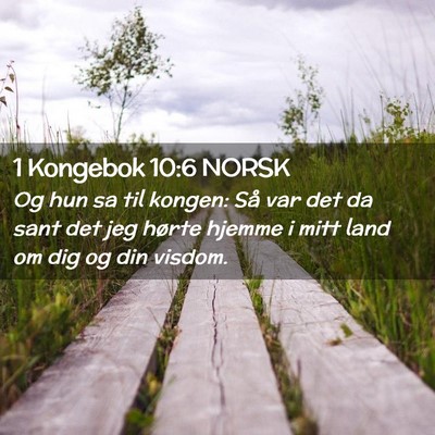 Picture 02 - 1 Kongebok 10:6 NORSK - Og hun sa til kongen: Så var det da sant det jeg - Bible Verse Picture