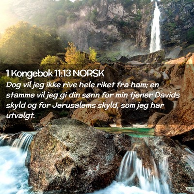 Picture 02 - 1 Kongebok 11:13 NORSK - Dog vil jeg ikke rive hele riket fra ham; en - Bible Verse Picture