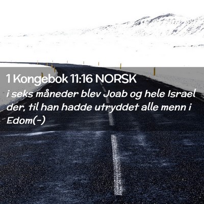 Picture 02 - 1 Kongebok 11:16 NORSK - i seks måneder blev Joab og hele Israel der, til - Bible Verse Picture