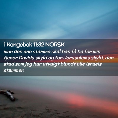 Picture 02 - 1 Kongebok 11:32 NORSK - men den ene stamme skal han få ha for min tjener - Bible Verse Picture