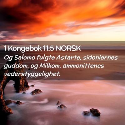 Picture 02 - 1 Kongebok 11:5 NORSK - Og Salomo fulgte Astarte, sidoniernes guddom, og - Bible Verse Picture