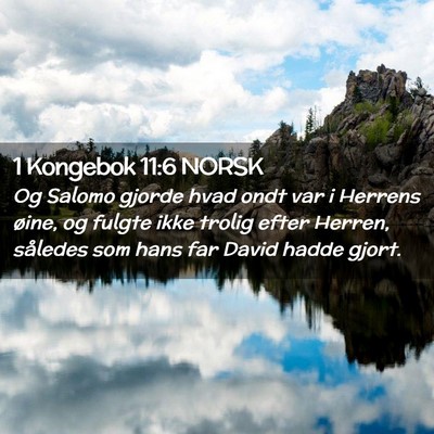 Picture 02 - 1 Kongebok 11:6 NORSK - Og Salomo gjorde hvad ondt var i Herrens øine, - Bible Verse Picture