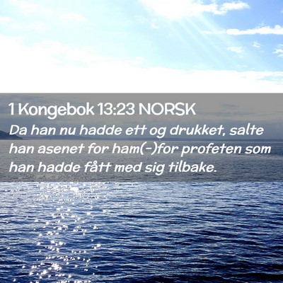 Picture 02 - 1 Kongebok 13:23 NORSK - Da han nu hadde ett og drukket, salte han asenet - Bible Verse Picture