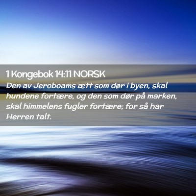 Picture 02 - 1 Kongebok 14:11 NORSK - Den av Jeroboams ætt som dør i byen, skal - Bible Verse Picture