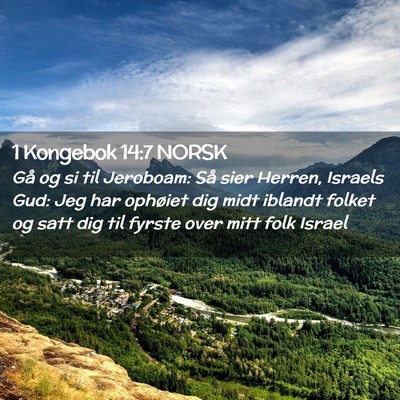 Picture 02 - 1 Kongebok 14:7 NORSK - Gå og si til Jeroboam: Så sier Herren, Israels - Bible Verse Picture