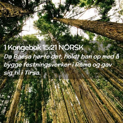 Picture 02 - 1 Kongebok 15:21 NORSK - Da Baesa hørte det, holdt han op med å bygge - Bible Verse Picture