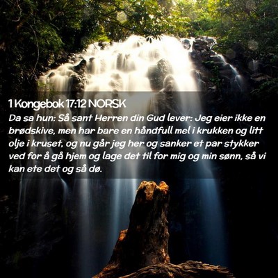 Picture 02 - 1 Kongebok 17:12 NORSK - Da sa hun: Så sant Herren din Gud lever: Jeg - Bible Verse Picture