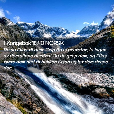 Picture 02 - 1 Kongebok 18:40 NORSK - Da sa Elias til dem: Grip Ba'ls profeter, la - Bible Verse Picture