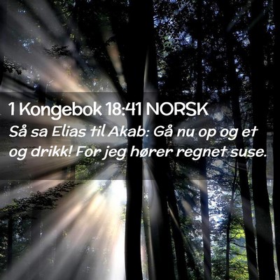 Picture 02 - 1 Kongebok 18:41 NORSK - Så sa Elias til Akab: Gå nu op og et og drikk! - Bible Verse Picture