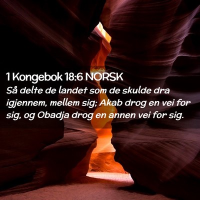 Picture 02 - 1 Kongebok 18:6 NORSK - Så delte de landet som de skulde dra igjennem, - Bible Verse Picture