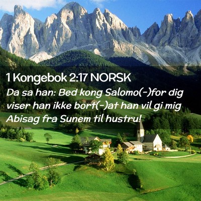 Picture 02 - 1 Kongebok 2:17 NORSK - Da sa han: Bed kong Salomo(-)for dig viser han - Bible Verse Picture