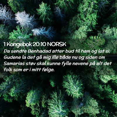 Picture 02 - 1 Kongebok 20:10 NORSK - Da sendte Benhadad atter bud til ham og lot si: - Bible Verse Picture
