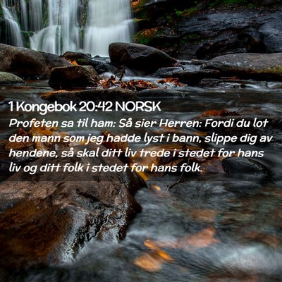Picture 02 - 1 Kongebok 20:42 NORSK - Profeten sa til ham: Så sier Herren: Fordi du - Bible Verse Picture