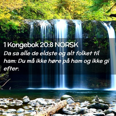 Picture 02 - 1 Kongebok 20:8 NORSK - Da sa alle de eldste og alt folket til ham: Du - Bible Verse Picture