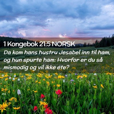 Picture 02 - 1 Kongebok 21:5 NORSK - Da kom hans hustru Jesabel inn til ham, og hun - Bible Verse Picture