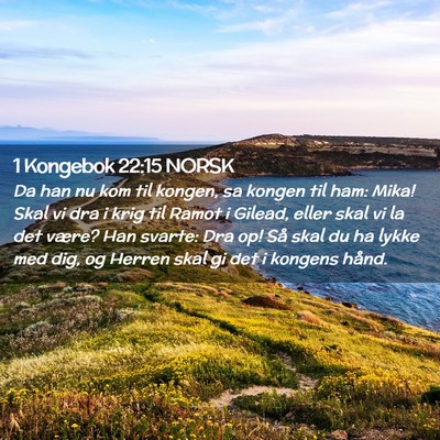 Picture 02 - 1 Kongebok 22:15 NORSK - Da han nu kom til kongen, sa kongen til ham: - Bible Verse Picture