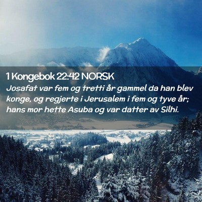 Picture 02 - 1 Kongebok 22:42 NORSK - Josafat var fem og tretti år gammel da han blev - Bible Verse Picture
