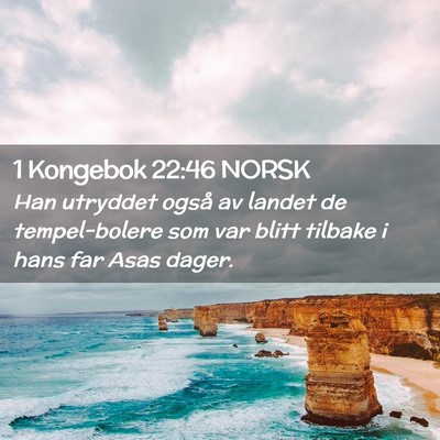 Picture 02 - 1 Kongebok 22:46 NORSK - Han utryddet også av landet de tempel-bolere som - Bible Verse Picture