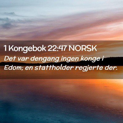 Picture 02 - 1 Kongebok 22:47 NORSK - Det var dengang ingen konge i Edom; en - Bible Verse Picture