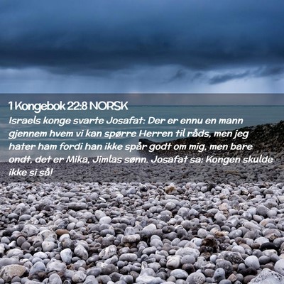 Picture 02 - 1 Kongebok 22:8 NORSK - Israels konge svarte Josafat: Der er ennu en mann - Bible Verse Picture